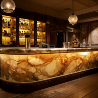 Panneau mural translucide en marbre naturel et cristal rétroéclairé, style contemporain, luxe moderne, fabrication chinoise