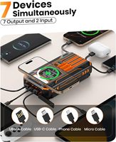 Cargador Solar, Banco de Energía Portátil Inalámbrico de 20000 mAh, con 4 Cables y 4 Paneles Solares Integrados, Paquete de Baterías de Carga Rápida