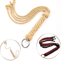Fouet en corde polyester rouge et noir tressé à la main BDSM, fouet pour jeux de bondage, jouets pour adultes, SM pour femmes, hommes, couples, 25 pouces