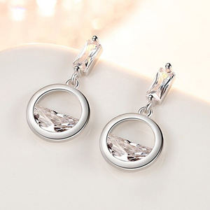 Orecchini a perno geometrici rotondi da donna, ispirati all'acqua, gioielli minimalisti freschi e alla moda - Product Image 3