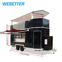 WEBETTER Remorque commerciale de luxe pour la restauration Remorque mobile entièrement équipée pour la restauration Bar mobile à deux étages Camion à bière à vendre aux États-Unis