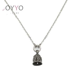 Grosir desain pabrik profesional Punk antik mode Pria kalung liontin baja tahan karat liontin sayap bulu malaikat - Product Image 1