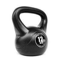 Kettlebell réglable en PVC noir enduit de ciment pour la musculation à domicile