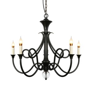 Lámpara de araña estilo francés para villa, candelabro europeo sencillo para sala de estar y comedor, lámpara de cobre estilo americano retro - Product Image 3