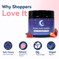 Complément alimentaire pour le sommeil naturel, 60 gommes, avec L-Théanine, Glycinate de Magnésium, sans Mélatonine, pour adultes