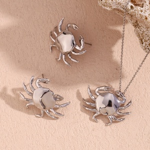 <strong>Crab</strong> Design Gold Plated <strong>Jewelry</strong> Set Stainless Steel Pendant Necklace Ladies <strong>Jewelry</strong> Necklaces and Earrings - Product Image 3
