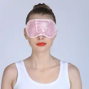 Pacote de máscara para os olhos com glitter gel de resfriamento com logotipo personalizado com peso para dormir