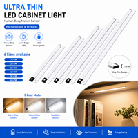Lumière LED rechargeable ultra-fine pour armoire, détecteur de mouvement, éclairage sans fil sous l'armoire pour cuisine, placard