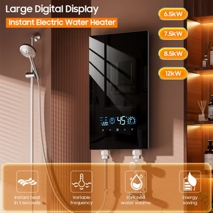 Chauffe-eau électrique instantané sans réservoir OEM/ODM 8500W-12000W 110V/220V IPX4 CE pour salle de bain et cuisine avec affichage LED intelligent - Product Image 4