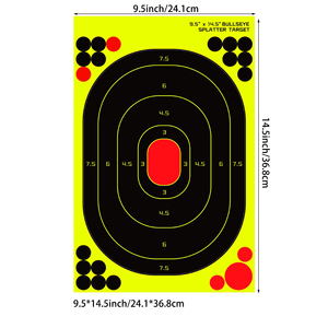 Autocollants de cible de tir auto-adhésifs pour entraînement, motif silhouette humaine réactive aux éclaboussures, jaune fluorescent, 9,5x14,5 pouces, pour usine - Product Image 5
