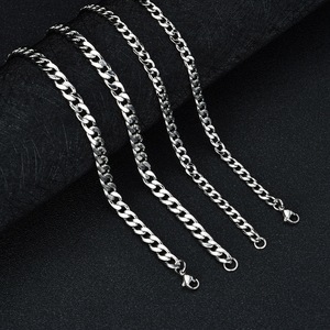 Punk hip-hop thép titan 3.5mm/5mm/6mm/7mm/8mm/10mm Cuban liên kết lề đường Miami chuỗi Thép không gỉ Vòng cổ cho người đàn ông - Product Image 4