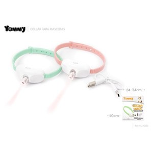 Collar Láser Yommy para Mascotas de 24-34cm con Luz LED, Juguete para Perros y Gatos - Product Image 1