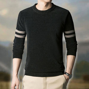 Pull en tricot pour homme, décontracté, nouvelle conception, de haute qualité, anti-froissement, respirant, 100% coton, col rond, manches longues - Product Image 1