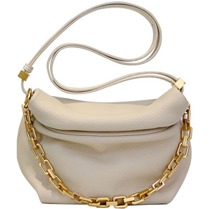 Sac bandoulière en cuir véritable souple et imperméable avec fermeture éclair, design rétro simple, bandoulière réglable pour femme - Product Image 4