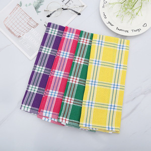 Pure Cotton Checkered Tea Towel 38x64 Cm Rectangle <b>Absorbent</b> Kitchen Towel For Tea Ceremony - Product Image 1