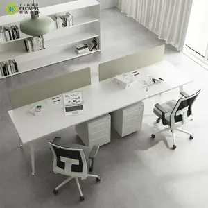 Büromöbel hersteller Melamine Staff Table Moderner Schreibtisch Büroarbeit platz 6 Personen