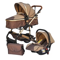Poussette pour bébé 3 en 1 Landau de luxe pour nouveau-né Landau avec siège auto Chariot paysage haut Voiture 360 Rotation bébé Poussette Shell