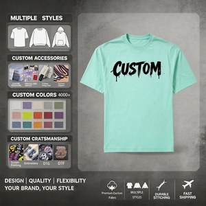 Impresión Personalizada Bajo Demanda para Hombres, Paquetes de <span class=keywords><strong>Ropa</strong></span> Vintage, Camisetas con <span class=keywords><strong>Serigrafía</strong></span>, 220 g/m², Cuello Redondo, 100 % Algodón, MOQ 1 Camiseta - Product Image 1