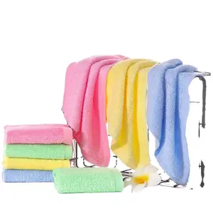工厂廉价高品质超柔软26 X 26厘米10英寸X 10英寸粉色黄色蓝色绿色竹子厨房毛巾竹纤维毛巾