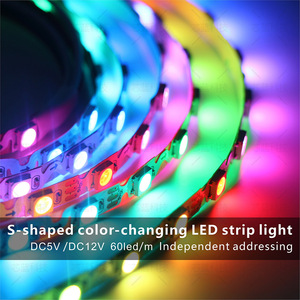 Tira de <span class=keywords><strong>LED</strong></span> Flexible de Neón WS2812B Tipo S, Color Mágico 5050, 6 mm de Ancho, Barra de Luz Desplazable a Todo Color, 5V 12V IP20 - Product Image 3