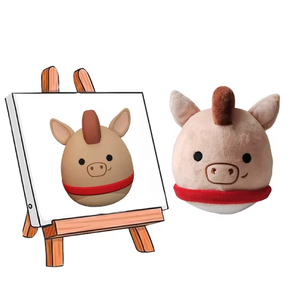 Tùy chỉnh nhồi bông đồ chơi dễ thương chút <span class=keywords><strong>Pig</strong></span> của đầu Fluffy mềm búp bê sang trọng với thêu cho quà tặng và trang trí phòng - Product Image 1