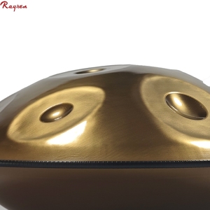 Handpan professionnel Raysen 10 notes, tambour en acier doré pour la guérison sonore, 43cm/53cm pour adultes, en acier inoxydable, Pantam D Amara - Product Image 6