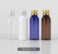 Bouteille en plastique PET de 30 ml pour voyage, avec bouchon en aluminium, épaule ronde, impression de logo personnalisé, pour lotion, maquillage, eau