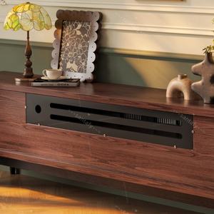 Meuble TV multi-niveaux de style mid-century en bois massif et stratifié, gain de place, avec rangement pour salon et salle à manger - Product Image 6