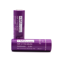 Baterai Lithium Ion 21700 INR21700-MU50 3.6V 5000mAh 70A High Discharge 1500 Siklus Stok HK PL untuk Perakitan Paket Baterai
