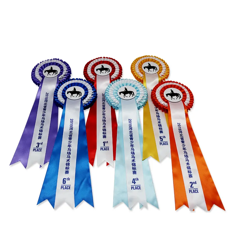 Cinta de premios de caballos, logotipo personalizado, Rosettes