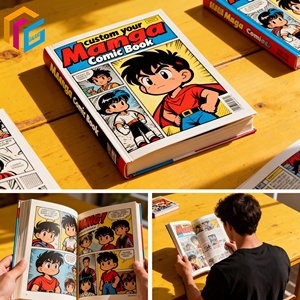 Factory Custom Printed High Quality Hardcover Perfect Binding <strong>Full</strong> Color Comic Book Manga Books With Logo Printing - Product Image 6
