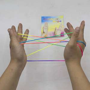 Juguete Mágico de Cuerda Arcoíris para Gatos, <span class=keywords><strong>Cuna</strong></span> de Juego para Niños, Juego de Hilo de Colores Arcoíris para Desarrollo de Habilidades Motoras Finas - Product Image 5