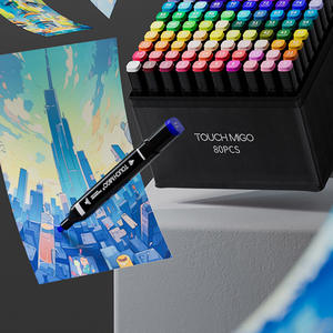 China Preis Hohe Qualität 80 Farben Wasser basierter Doppel end kopf Dual Tip Art Drawing Alkohol Industrie Permanent Marker Pen - Product Image 2