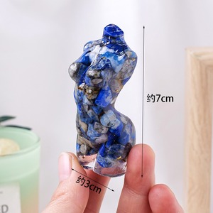 7cm cristal Natural grava goteo resina modelo femenino busto femenino modelo Sexy cuerpo desnudo estatua cuarzo arte piedra estatuilla Decoración - Product Image 1