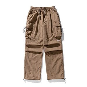 <b>Black</b> <b>Men</b> <b>Cargo</b> Trousers Drawstring Mid Waist Water Resistant Breathable Loose Fit Outdoor Casual <b>Pants</b> - Product Image 4