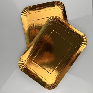 <span class=keywords><strong>Plat</strong></span> en papier jetable écologique de qualité alimentaire pour fête assiette en papier d'impression dorée - Product Image 4