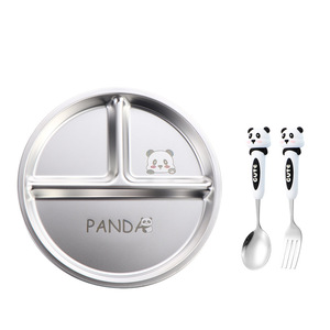 Vajilla Portátil Infantil de Acero Inoxidable 304, Cuchara con Diseño de Dibujos Animados, Palillos, Juego de Platos y Cucharas para Bebés - Product Image 5