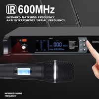 Microphone de scène True Diversity UHF un-à-deux anti-Feedback Bluetooth 2.0 portée 300m