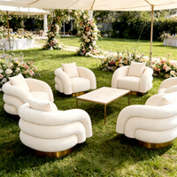 Canapé d'appoint individuel en velours, style moderne et luxueux, idéal pour événements et mariages - Vente Flash