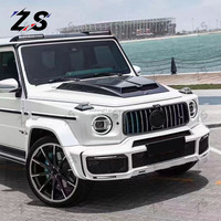 ZS pour Mercedes Benz classe G Wagon W463 mise à niveau W464 capot en Fiber de carbone couvercle de pneu de secours capot toit aileron arrière Kit de carrosserie
