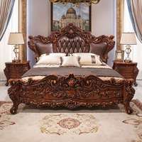 Meubles de chambre à coucher anciens personnalisés de haute qualité, style européen, vente chaude, ensemble de chambre à coucher de style tendance, taille king