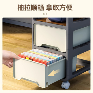 Portable Backpack <b>Storage</b> <b>Cart</b> 3 Tier With Wheels Office Organizer For Books And Supplies - Product Image 3