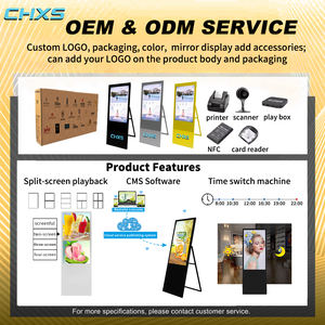 Afficheur numérique vertical CHXS <span class=keywords><strong>de</strong></span> 55 pouces, écran tactile haute <span class=keywords><strong>définition</strong></span> 4K, lecteur publicitaire, CMS basé sur le cloud, ascenseur - Product Image 4