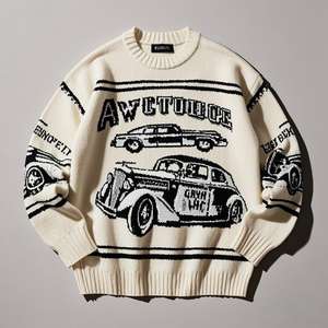 Suéter de Punto Casual de Invierno para Hombre, Logotipo Personalizado, Diseño de Letras Jacquard, Tejido Transpirable, Antiencogimiento y Antiarrugas - Product Image 3