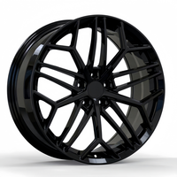 Rines de Aleación HZH Negros Brillantes con Diseño Multirradio y Fluido Cruzado, de 19, 20, 21 y 22 Pulgadas, 5x112, 5x114.3, 5x120, Compatibles con Arteon y Clase E