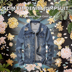 Chaqueta de Motociclista para Hombre, Estilo Vaquero, Transpirable, de Alta Calidad, Ajustada, de Poliéster/Algodón - Product Image 4