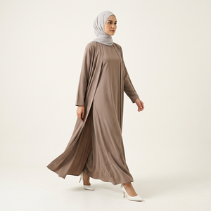 Custom Muslim Women <b>Abaya</b> Premium <b>Satin</b> Fabric <b>Open</b> <b>Abaya</b> Ready Stock Full Length Islamic Muslim Dubai Eid <b>Abaya</b> Wholesale - Product Image 4