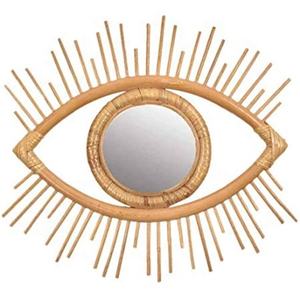Espejo enmarcado de ratán en forma de ojo, para decoración, venta al por mayor - Product Image 2