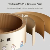 Griffoir rond pour chat à bords hauts en carton ondulé, lit-griffoir pour chats d'intérieur, fournitures pour animaux de compagnie en gros
