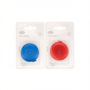 Ilan Cinta Metrica 1Pc Blu Rosso Nastro di Misurazione Automatico Retrattile con Bottone - Product Image 1